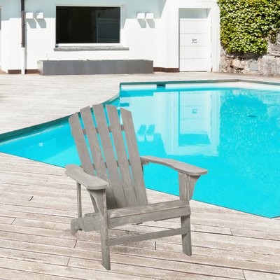 Fauteuil de jardin Adirondack bois massif sapin OUTSUNNY