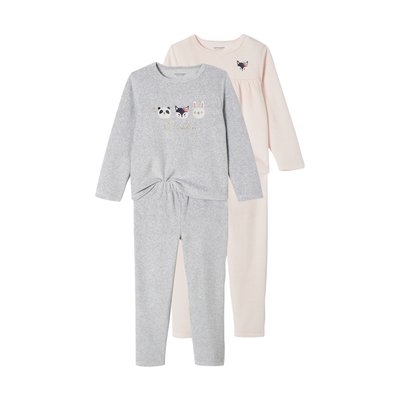 Lot de 2 pyjamas animaux en velours VERTBAUDET