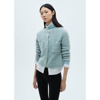 Veste tissu bouclette boutons bijoux MANGO