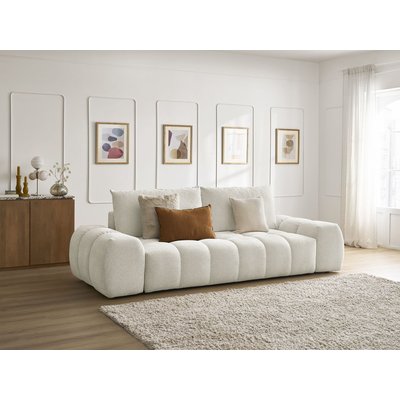 Canapé droit convertible 3 places en tissu chiné, EVEREST BOBOCHIC