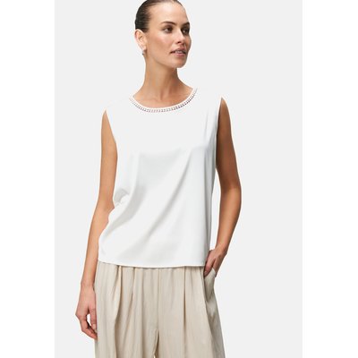 T-shirt en satin avec motif ajouré à l'encolure ZERO