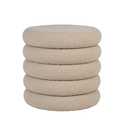 Pouf coffre rond en tissu bouclette ø44cm - BROOKLYN HOUSE NORDIC