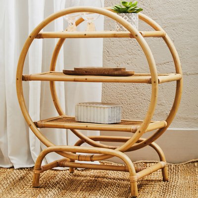 Round 3-tier Rattan Shelving Unit SO'HOME