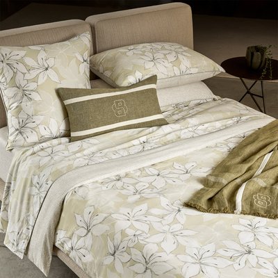 Housse de couette en satin de coton vert, JADEITE BLOOM BOSS HOME