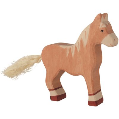 Figurine Cheval debout, marron clair HOLZTIGER
