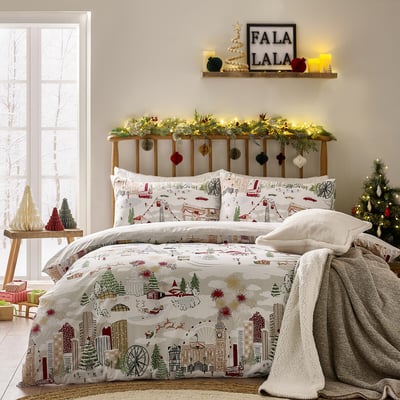 Joy To All Printed Duvet Cover and Pillowcase Set FURN.