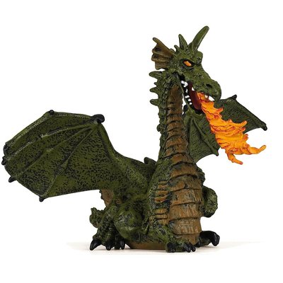 Figurine Dragon ailé vert avec flamme PAPO