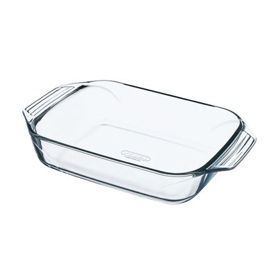 Plat à four rectangulaire 27 x 17 cm en verre, avec larges poignées pratiques PYREX