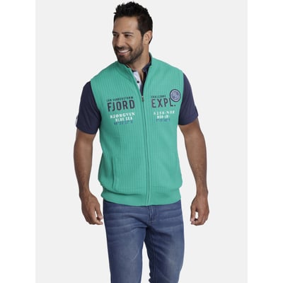 Gilet Homme En Maille Coton Jan Vanderstorm Norander - Coupe +Fit Pour Grande Taille, Fermeture éclair - 5