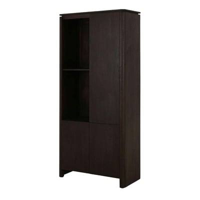 Buffet haut en bois marron 3 portes 2 niches KASO PIER IMPORT