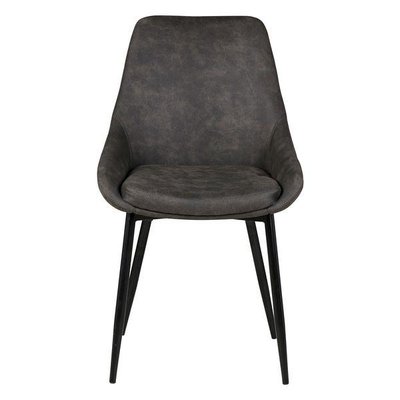 Chaise tissu effet daim  piètement métal noir BARI ZAGO