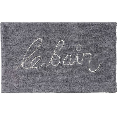 Tapis de bain en coton fantaisie gris LE BAIN GUY LEVASSEUR