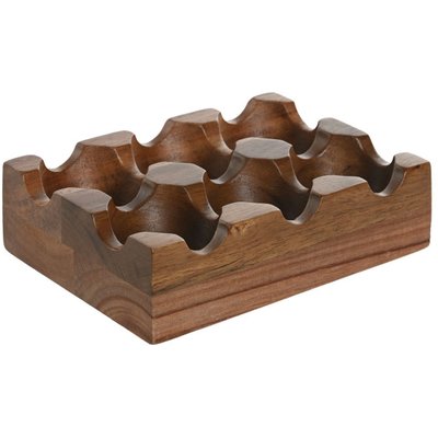 Organisateur pour 6 oeufs en bois d'acacia 15x10x4cm WADIGA