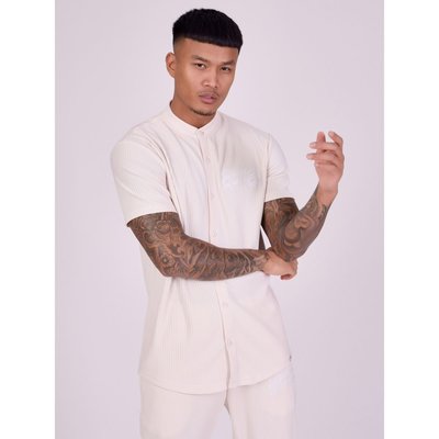 Chemise col mao en matière texturée PROJECT X