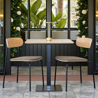 Table bistrot mélamine effet bois – pied métal, 70 cm NAPA PIER IMPORT