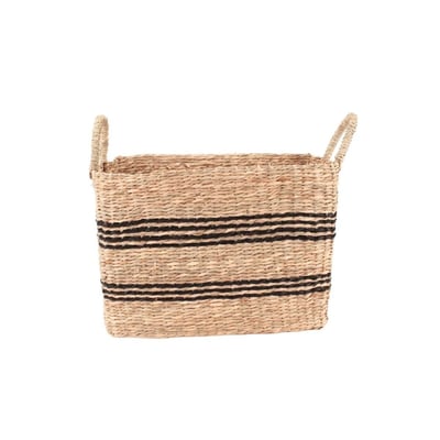 Panier rectangulaire en jonc de mer avec poignées 34x24cm ORNAMI