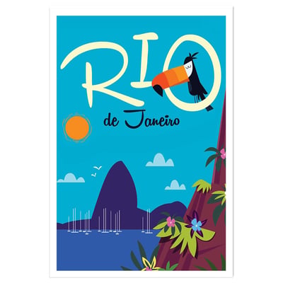 Affiche Toucan à Rio De Janeiro HEXOA