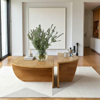 Table basse design en bois clair - 2 modules SITIA PIER IMPORT