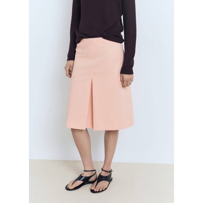 Jupe midi en coton avec détails plissés MANGO