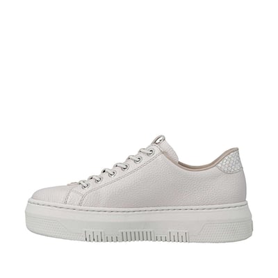 Tennis perle à talon plateau avec un zip et des lacets élastiqués décoratifs RIEKER