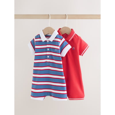Barboteuse en jersey bébé avec col, lot de 2 NEXT