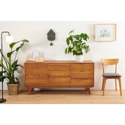 Buffet bas rétro en bois 2 portes et 3 tiroirs L160 bronze - MALLET HELLIN, DEPUIS 1862