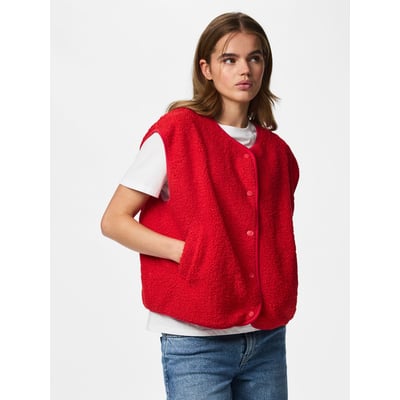 Gilet sans manches imprimé en sherpa PIECES