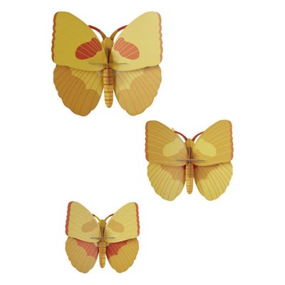 Papillons décoration murale  Yellow Butterflies set de 3 STUDIO ROOF