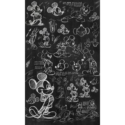 Papier peint Komar - Mickey - Chalkboard - 120 x 200 cm HEXOA
