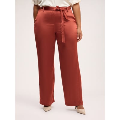 Pantalon en satin avec ceinture FIORELLA RUBINO