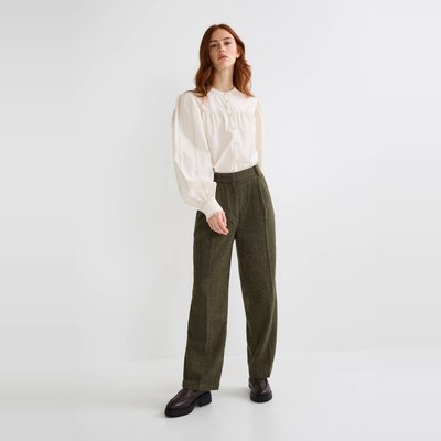 Pantalon à pinces en laine mélangée MONOPRIX