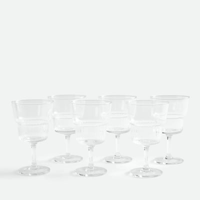 Juego de 6 copas de vino estriadas, RIGATO LA REDOUTE INTERIEURS