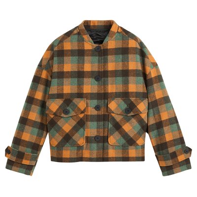 Manteau court boutonné, à carreaux LA REDOUTE COLLECTIONS