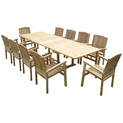 Ensemble de jardin en teck premium KIRANG 10 fauteuils AUDIA TECK'LINE
