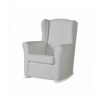 Fauteuil À Bascule Lactancia Nanny Blanc/Simili Cuir gris MICUNA