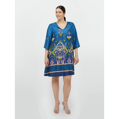 Robe en satin avec impression appliquée, avec bord dans le bas FIORELLA RUBINO