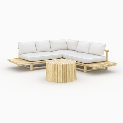 Salon de jardin 4 personnes en bois de teck massif - IMANI RENDEZ-VOUS DÉCO