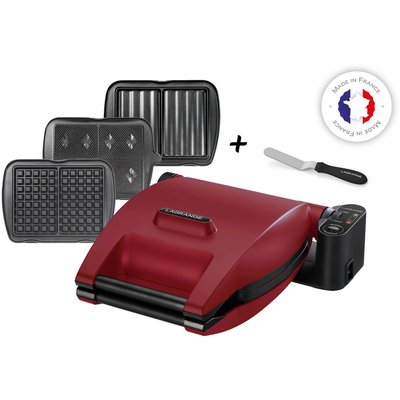 Croque, gaufrier, gaufrette Premium Gaufres Rouge Mat - Spatule LAGRANGE