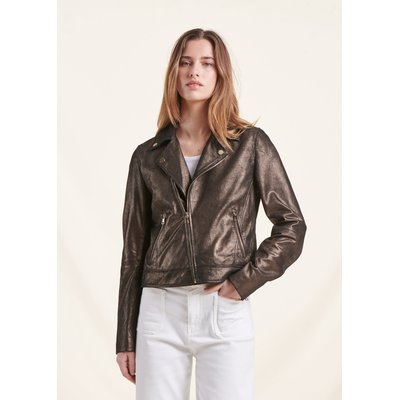 Blouson cuir coupe biker LA FEE MARABOUTEE