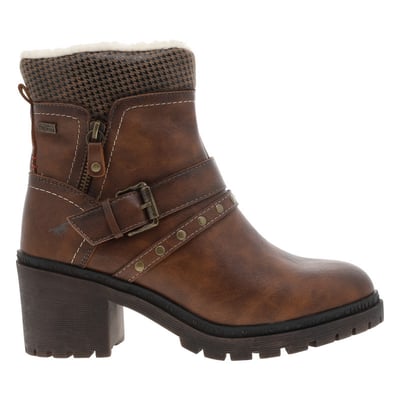 Boots marron à talon décroché moyen avec un zip côté interne MUSTANG