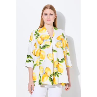 Tunique en lyocell. Motif citrons. Col cygne ULLA POPKEN