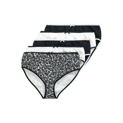 Culottes midi, lot de 5, motif à fleurs/uni ULLA POPKEN