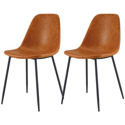 Lot de 2 chaises en cuir synthétique - HENRIK RENDEZ-VOUS DÉCO