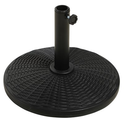 Pied de parasol rond résine imitation rotin noir OUTSUNNY