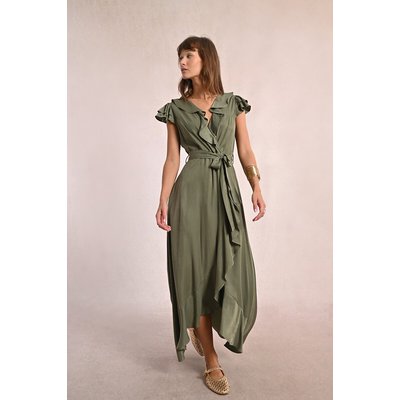 Robe longue portefeuille manches courtes MOLLY BRACKEN