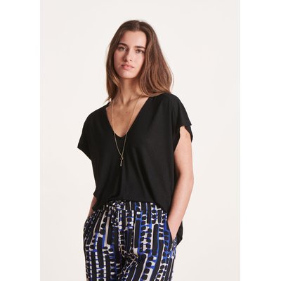 T-shirt oversize col V en lyocell lin LA FEE MARABOUTEE