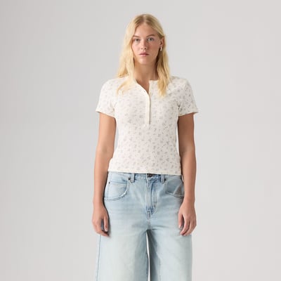 T-shirt manches courtes, maille pointelle, imprimé fleurs LEVI'S