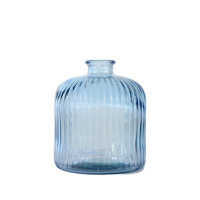 Vase en verre recyclé strié h 18 cm KOKILLE SENSEI MAISON