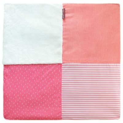 Tapis de chambre Tapidou Mosaïque Corail Blanc DOUDOU ET COMPAGNIE