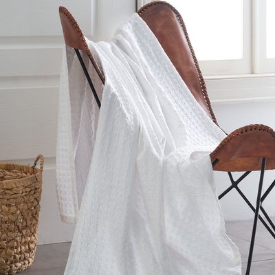Plaid en coton lavé 130x170 cm WAFFLE KNOTE SENSEI MAISON